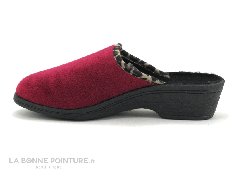 Lollans - Bordeaux - Lisere Leopard - Pantoufle Femme – Image 2