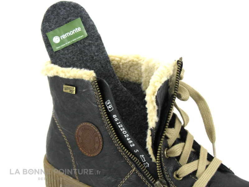 Remonte R7980-01 Noir Marron Beige - Basket Montante Femme – Image 5