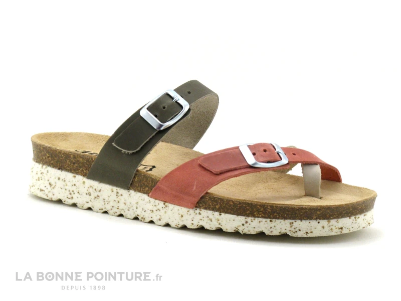 Bio Life 1934 964 Candy 05 Kaki - Rouge - Beige - Tong Femme – Image 4