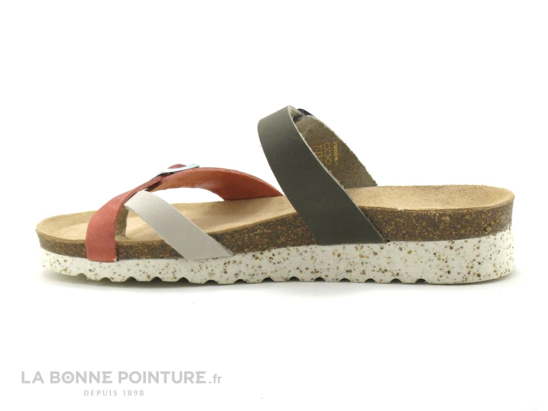 Bio Life 1934 964 Candy 05 Kaki - Rouge - Beige - Tong Femme – Image 3