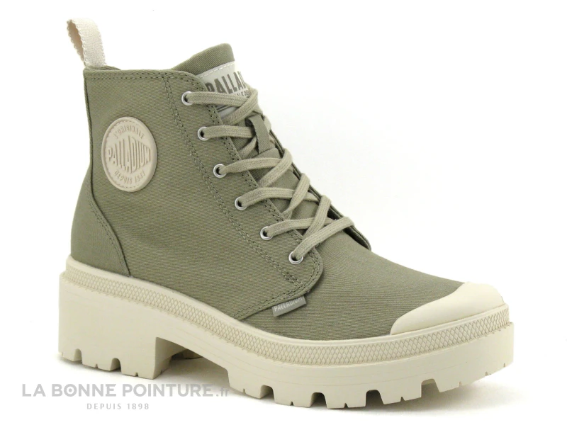 Palladium PALLABASE Twill Dune - 96907-297- M - Chaussure Montante Kaki â Image 5