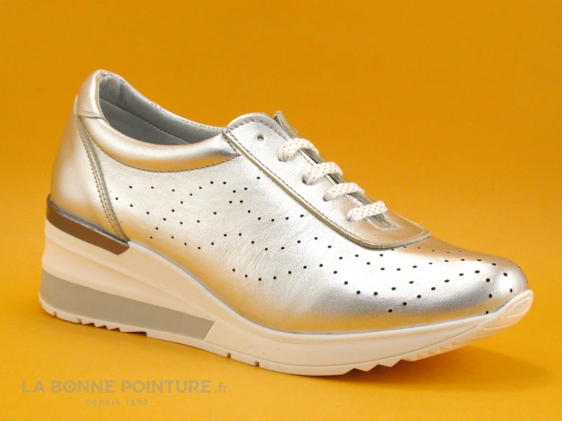 Brans 13316 - Argent - Basket Femme Semelle Compensee – Image 5