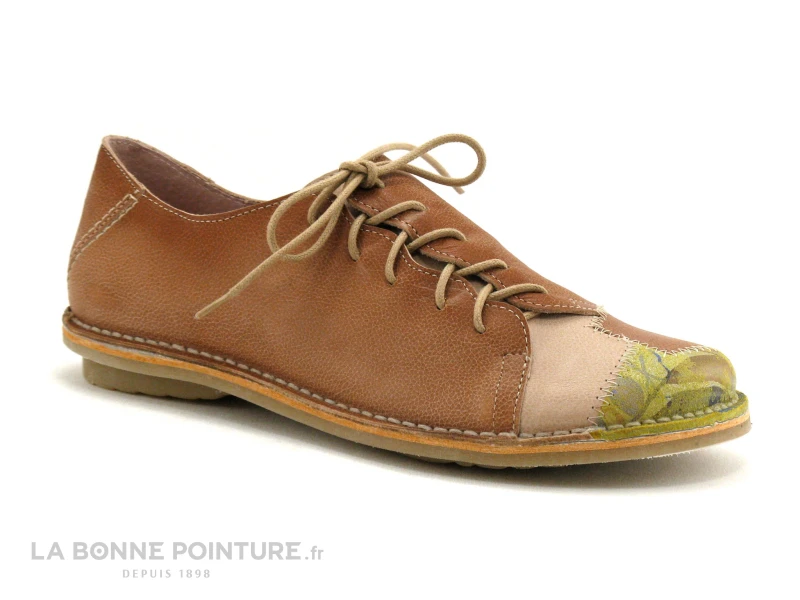 Alce Shoes 9058 - Marron Beige - Lacet Lateral - Chaussure Basse F