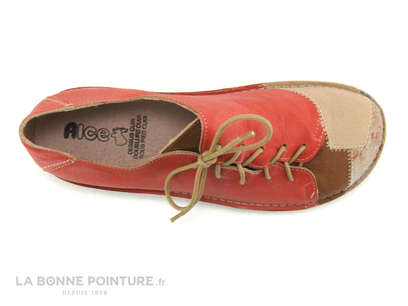 Alce Shoes 9058 - Rouge - Beige - Lacet Lateral - Chaussure Basse F – Image 6