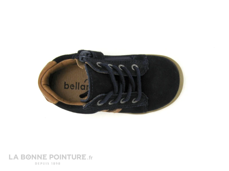 Bellamy GIBUS Velours Marine - Basket Cuir BEBE GARCON – Image 6