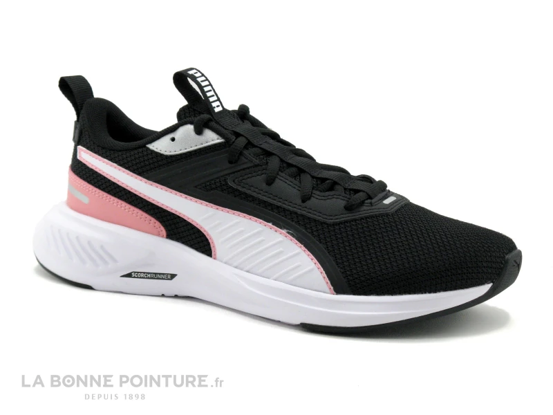 Puma SCORCH RUNNER Noir Peony - Basket Running Noire Et Rose