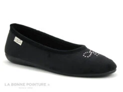 Maison Espadrille 6190 - Velours Noir - Chausson Ballerine