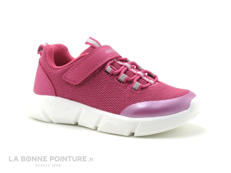 Geox ARIL J16DLB Fuchsia - Basket Fille Rose Avec Elastique Et Velcro – Image 5