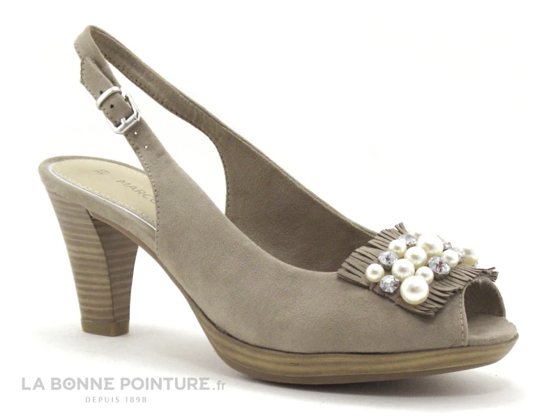 Marco Tozzi 2-29602-20 Taupe - Perles Culture - Sandale Talon – Image 5