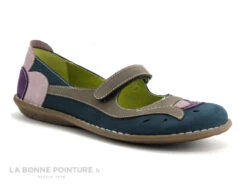 Jungla 4096 Bleu Rose Violet - Ballerine Velcro