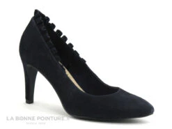 Tamaris 1-22451-22 Navy Suede - Fronces - Escarpin Bleu Marine