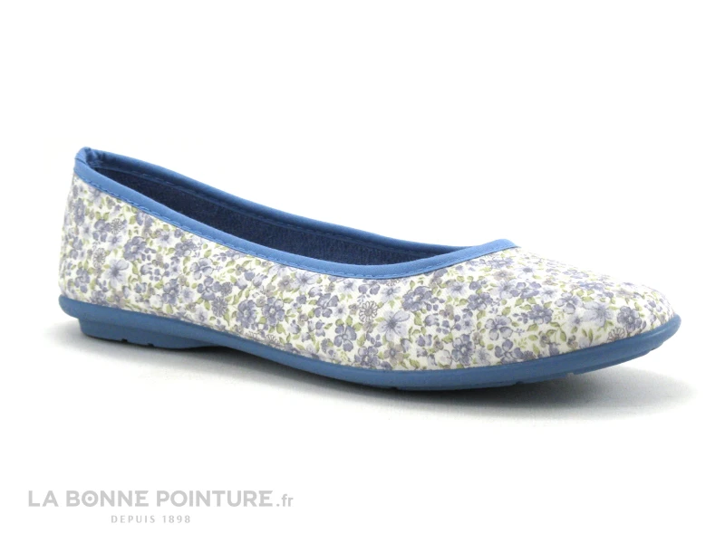 RYB 600 CANDY DUC - Bleu Fleuri - Chausson Ballerine Femme