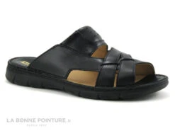 Morans MELET Noir - 27407 - Mule Homme Cuir Noir