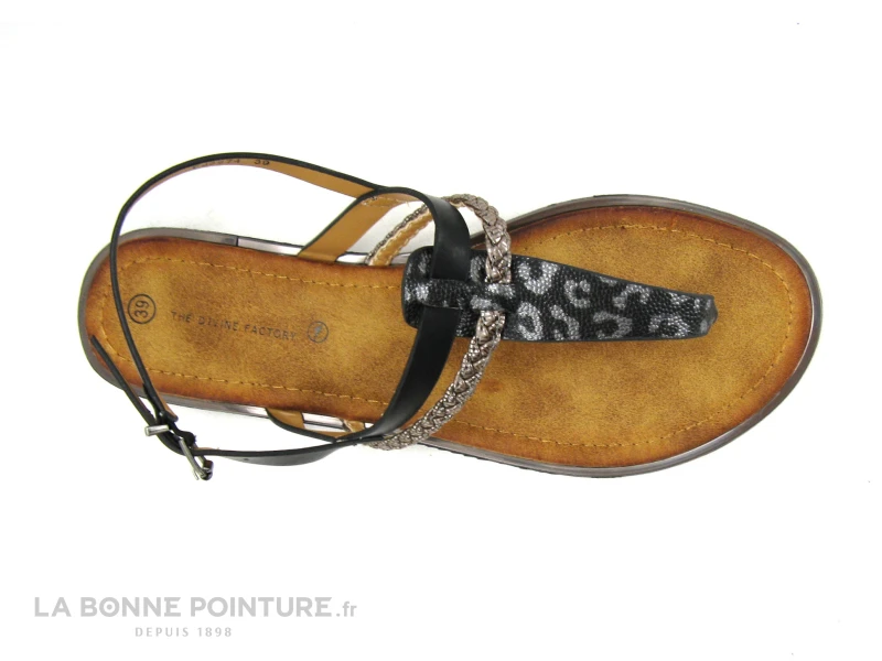 The Divine Factory FJ3974 Noir - Tresse Argent - Tong Fermee – Image 3