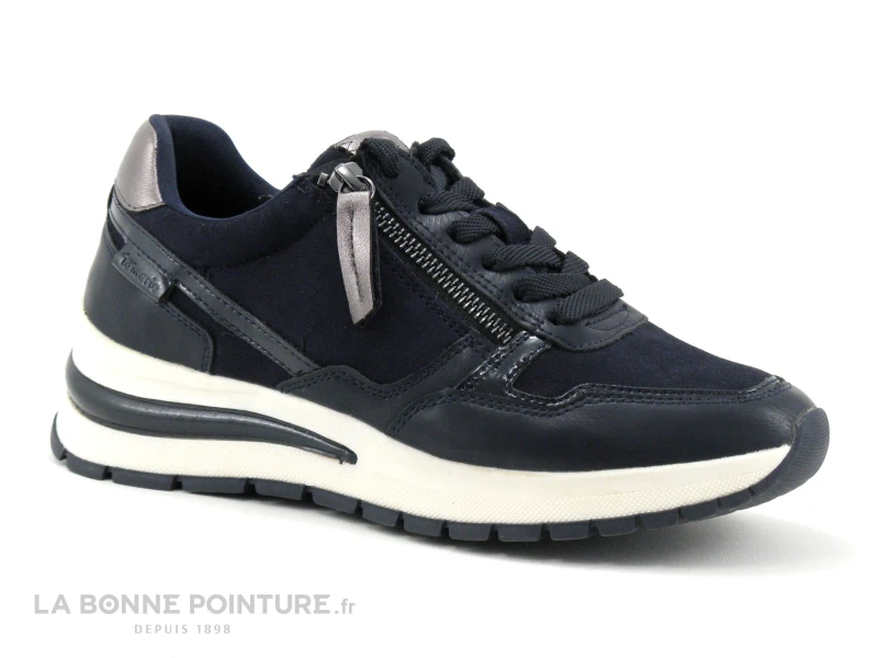 Tamaris 1-23709-27 Navy - Sneakers Bleu Marine -Semelle Compensee