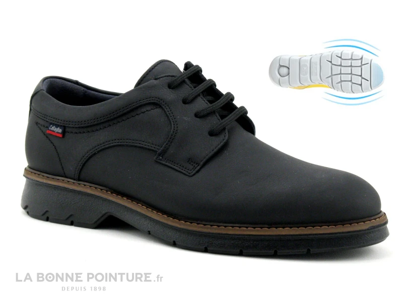 Callaghan 45000 - Cuir Noir Mat - Chaussure Derbi Homme