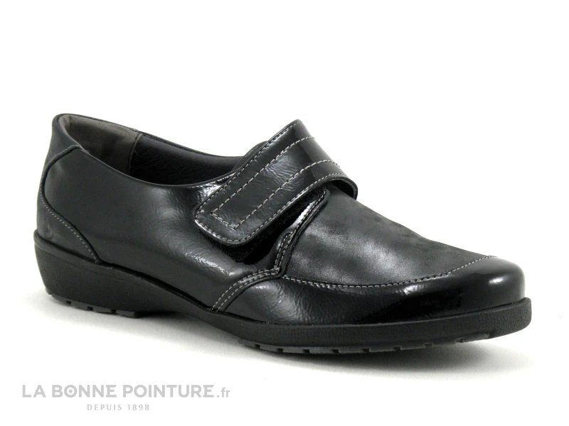 Suave LONDON 8010T - Noir - Noir Verni - Chaussure Femme Avec Velcro – Image 5
