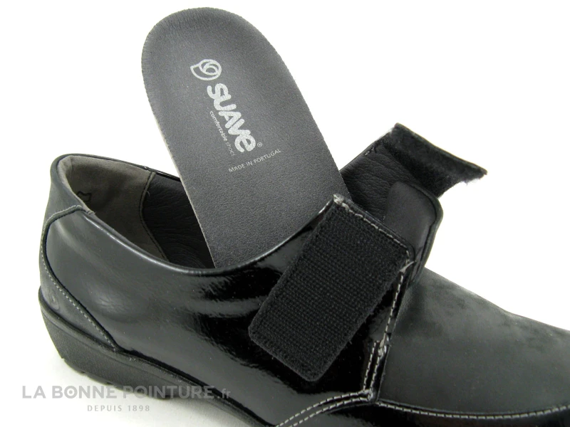 Suave LONDON 8010T - Noir - Noir Verni - Chaussure Femme Avec Velcro – Image 6
