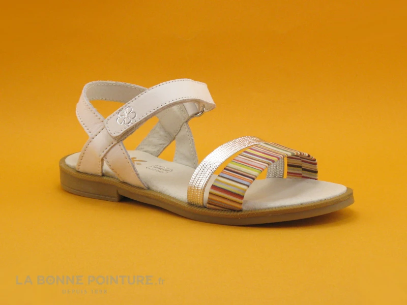 MKids METUS Blanc Argent Multicolore - Nu-pieds Fille