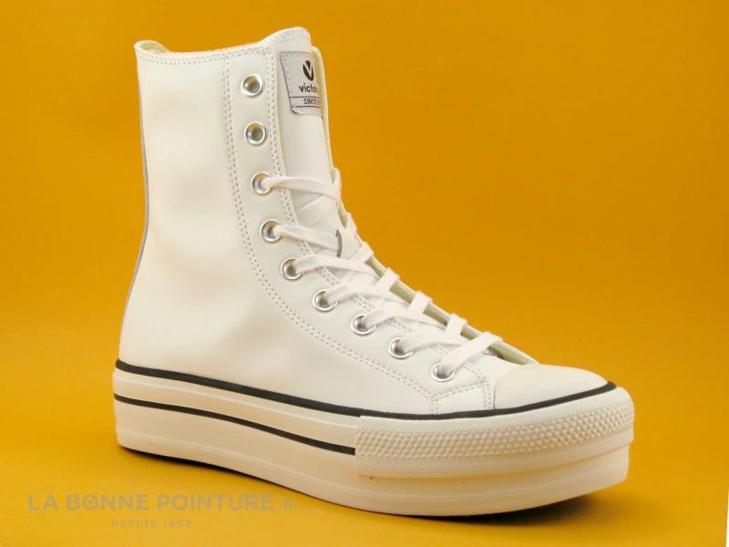 Victoria 061120 Blanche - Basket Plateforme Blanche