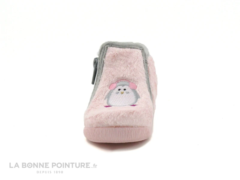 Bellamy MALOU Pingouin Rose - Pantoufle Fille Fermeture Eclair – Image 2