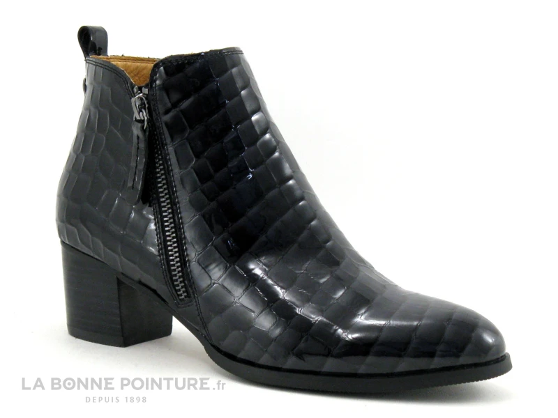MamZelle TILIA Croco Verni Noir - Boots Mode Femme