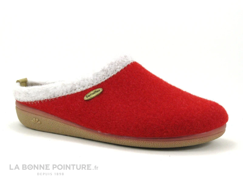 Semelflex DOLOMITE Rouge - Pantoufle Femme Avec Semelle Amovible