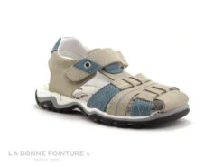 Bopy EPAUL Beige - Bleu Ciel - Sandale GARCON Avec Velcro