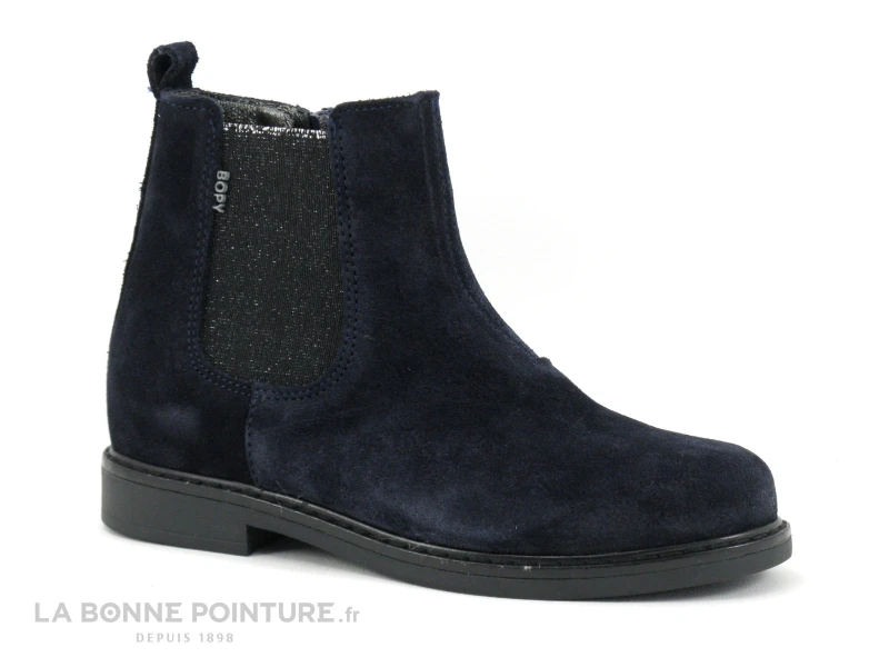 Bopy SEVEN Cuir Velours Bleu Marine - Bottine Fille – Image 5