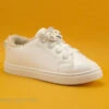 DT New York B337830 White - Lacet Elastique Animal - Sneakers Fille