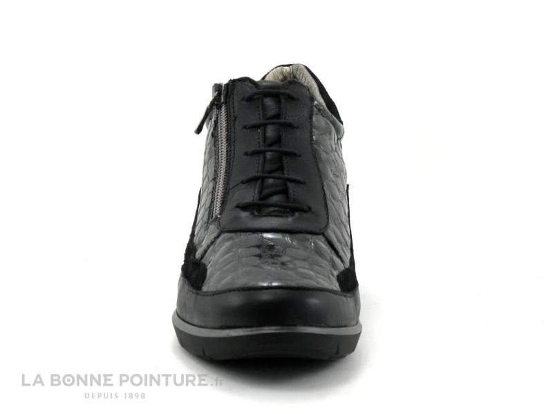 Pedi Girl GIFAR Anthracite Croco - Chaussure Compensee Avec Zip – Image 2
