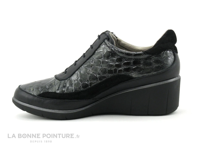 Pedi Girl GIFAR Anthracite Croco - Chaussure Compensee Avec Zip – Image 3