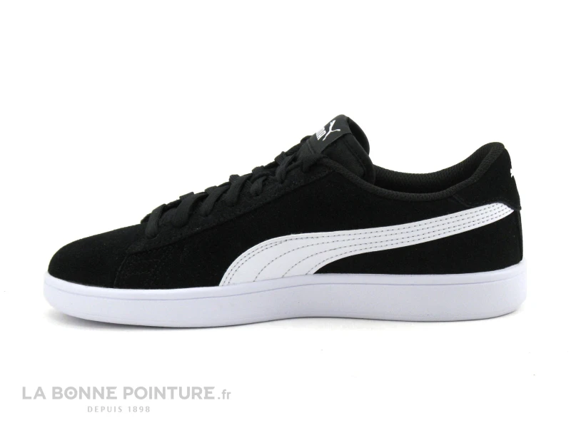 Puma SMASH V2 SD Junior Black - Basket Basse Cuir Velours Noir – Image 3
