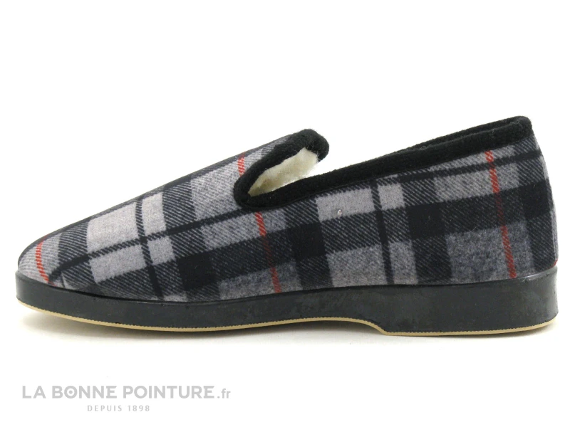 Ouf CLARET Gris Ecossais - Charentaise Homme Interieur Laine – Image 2