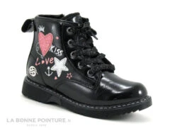 Dockers 49PS702 670 Noir - Graffitis - Boots Mode Fillette