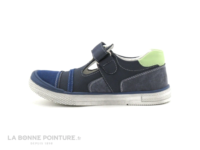 SK8 Noba - Bleu Marine - Vert - Chaussure Velcro GARCON – Image 3