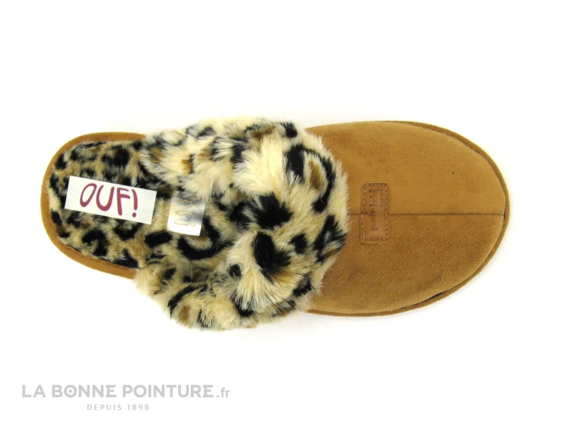 Ouf AZ81 Preside Camel - Fourrure Leopard - Pantoufle Mule Femme – Image 3