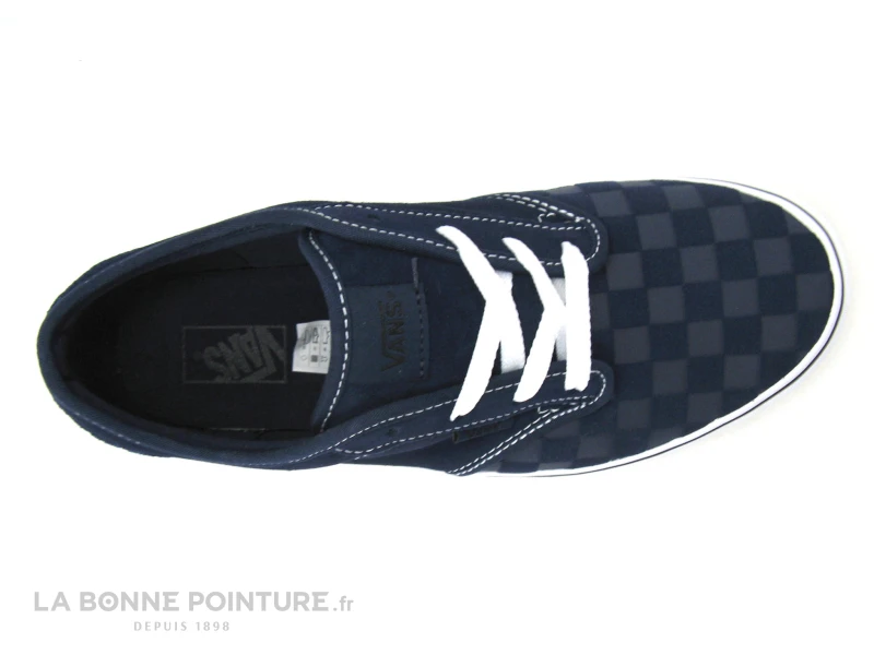 Vans Atwood Deboss Chkrbrd - VN0A45JS0PP1 - Basket Cuir Bleu – Image 6