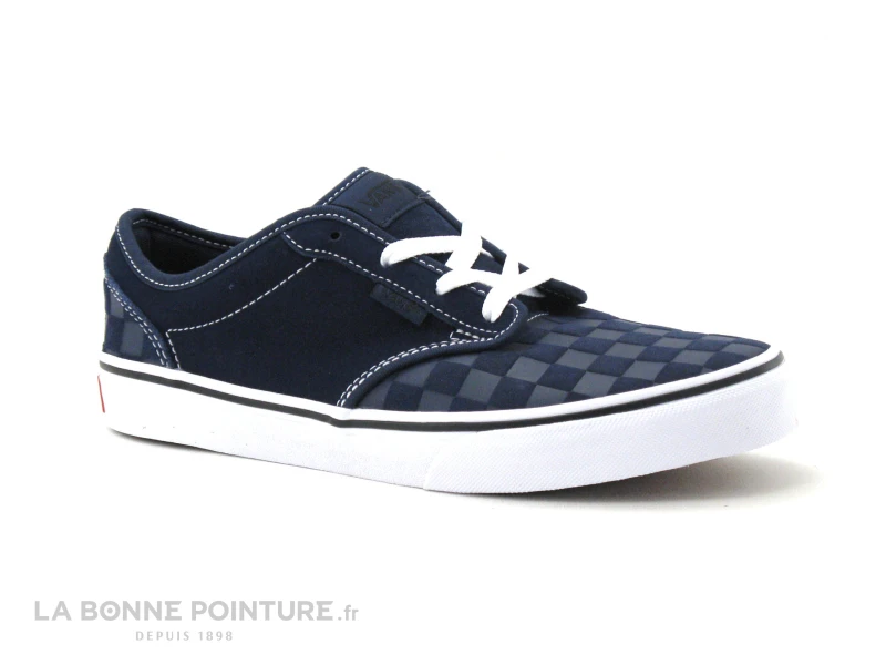 Vans Atwood Deboss Chkrbrd - VN0A45JS0PP1 - Basket Cuir Bleu