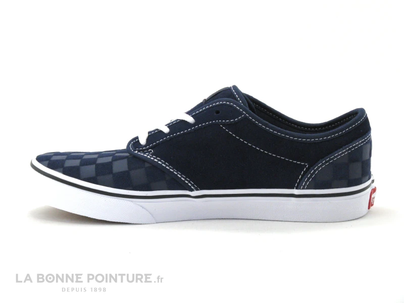 Vans Atwood Deboss Chkrbrd - VN0A45JS0PP1 - Basket Cuir Bleu – Image 4
