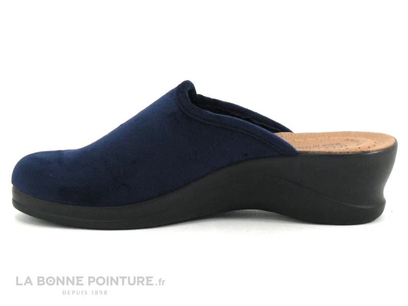Fly Flot FRECY Bleu Marine - Coeur Ecossais - Pantoufle Sabot Femme – Image 3