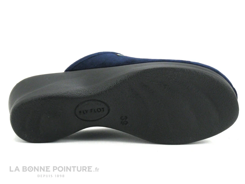 Fly Flot FRECY Bleu Marine - Coeur Ecossais - Pantoufle Sabot Femme – Image 6