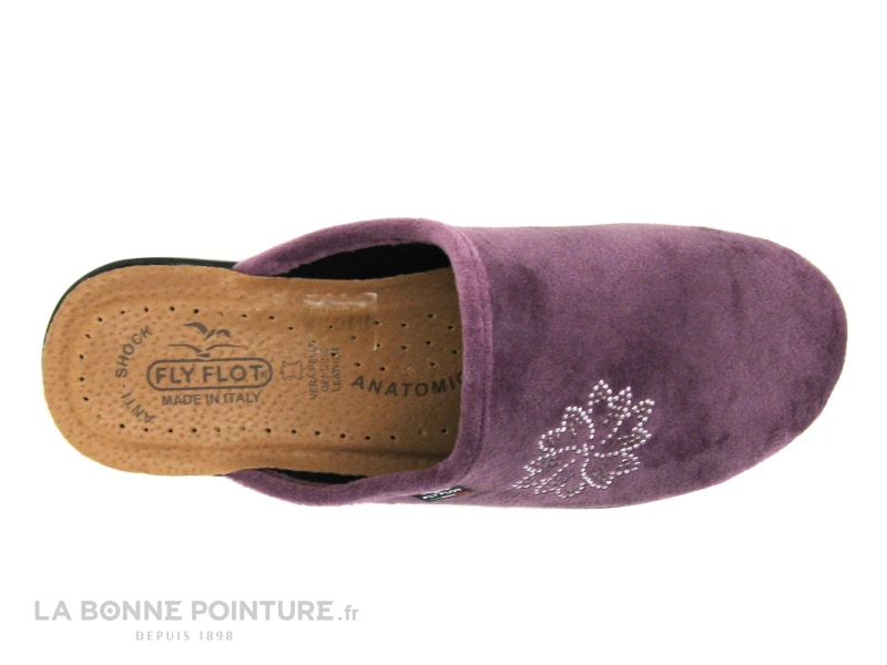 Fly Flot FLURE Lilas - Pantoufle Sabot Femme Velours Violet – Image 4