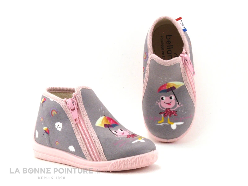 Bellamy MARTINE TWINS Grenouille Grise - Chausson Premiers Pas