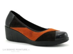 Inea DECODE Velours Choco Citrouille - Escarpin Talon Compense