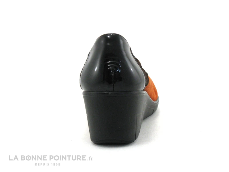 Inea DECODE Velours Choco Citrouille - Escarpin Talon Compense – Image 4