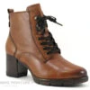 Tamaris 1-25103-27 Cognac Leather - Bottine Marron Talon Epais