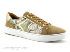 The Divine Factory QL4704 Taupe - Or Python - Sneakers Femme