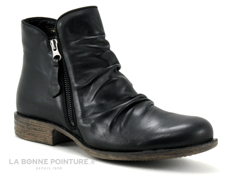 Lou Kristensen IB17163 Black - Bottine Noire Dessus Plisse