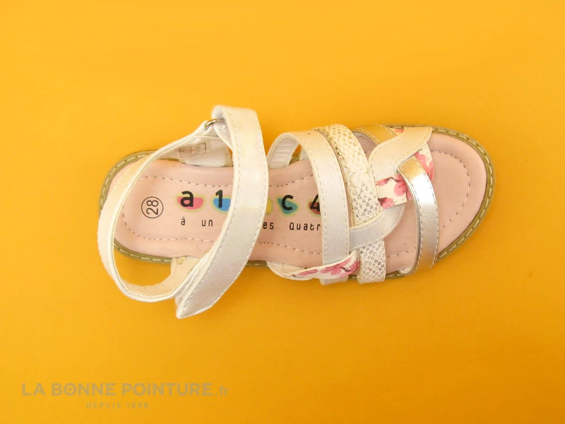 A 1 2 C 4 SOLEN-T Blanc Rose - Sandale Velcro – Image 4